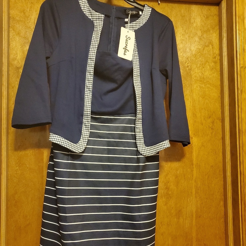 Navy blue sheath dress